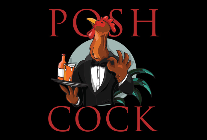 'Posh Cock' Laycock Cider T-Shirt - charcoal